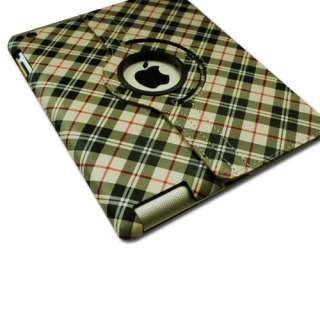 The New iPad 3 Smart Magnetic PU Leather Rotating Case Cover 360 