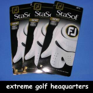 FOOTJOY StaSof GLOVES 3 MENS LARGE BRAND NEW PEARL FOR RIGHTIES 