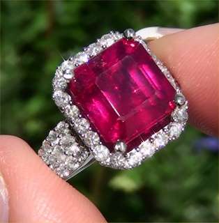 Estate 10.45 ct CERTIFIED Natural Red Ruby & Diamond Vintage Ring 14k 