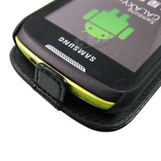 New Genuine Leather Case Pouch + LCD Film For Samsung S5570 Galaxy 
