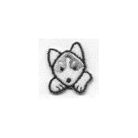PUPPY SET OF 2 CHILDRENS HUSKY IRON ON APPLIQUE/PATCH  