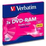Verbatim DVD RAM Disc (9,4GB, doppelseitige Oberfläche, 1er Cartridge 