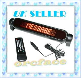 CAR ADVERTISING SCROLLING LED LIGHT SIGN MESSAGE BOARD DISPLAY REMOTE 