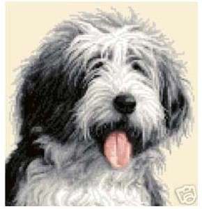 BEARDED COLLIE dog complete counted cross stitch kit  