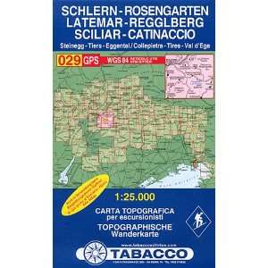 Schlern, Rosengarten, Latemar, Regglberg Wanderkarte Tabacco 029. 1 