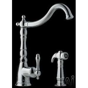 Kindred Traditional Gooseneck Kitchen Faucet with Side Spray, Chrome 