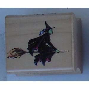  Wizard Of Oz Wicked Witch Flying Wood Mounted Rubber Stamp 
