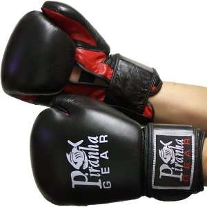   Piranha Gear   Black & Red Mesh 16 oz Boxing Gloves
