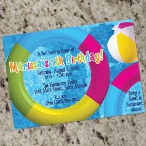  POOL PARTY   Custom Designed Party Invitations   Boys or 