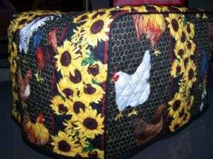 Roosters Quilted Fabric Cover for 4 Slice Toaster NEW  
