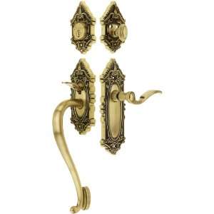 Grande Victorian Entry Lock Set in Antique Brass Finish with Grande 