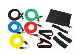   11 PIECE RESISTANCE BAND SET for USE WITH P90X ABS YOGA Workout  