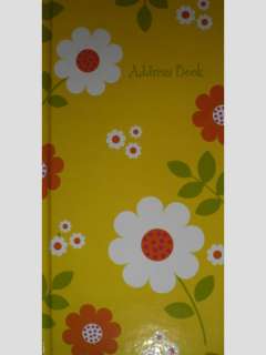 Yellow Orange Flowers Leaves Mini Address Book  