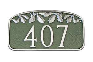 Oak Leaf Address Plaque Lawn Marker House Sign Numbers wall Custom 
