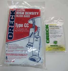Genuine Oreck XL CC Vacuum Bags CCPK8 + 12 Scent Tabs  