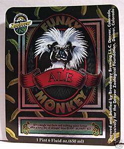Zoobrew Funky Monkey Ale Beer Bottle Label Denver Co  