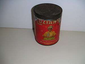 Luzianne Coffee Can Vintage 1LB. Original Lid Black Americana  