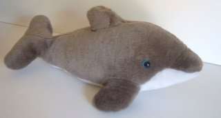 Gray Dolphin Blue Eyes Sea World Stuffed Animal Plush Realistic Ocean 