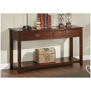  Antique Cherry Finish Wood Console Table