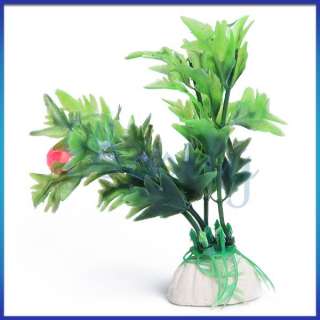 Artificial Plastic Ornament Plants for Aquarium Fish Tank Green Leaf 