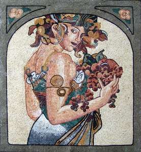 Woman Scene Marble Mosaic Art Tiles Stone Mural  