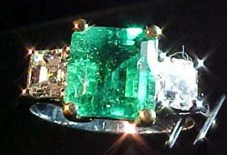   Green Emerald Asscher Cut Diamond Ring R1207 Diamonds by Lauren  