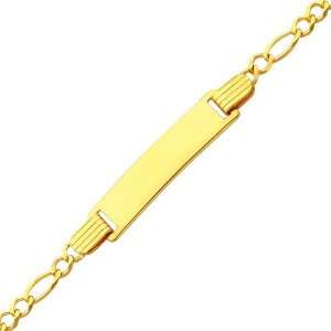  14K Yellow Gold 2.5mm Baby ID Figaro Bracelet with Lobster 