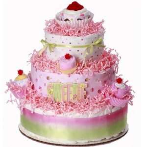  Pink Cupcake Baby Diaper Cake Baby
