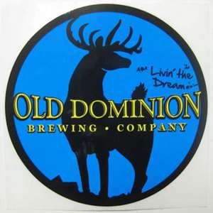OLD DOMINION BREWING COMPANY blue Beer STICKER with a DEER, Ashburn 