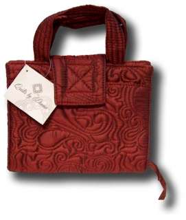 COPPER PAISLEY BURGUNDY RED BIBLE JOURNAL CLOTH BOOK COVER BAG W 