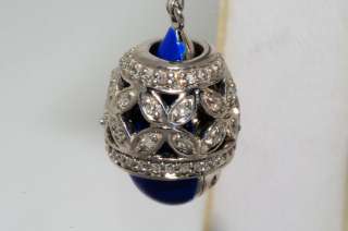 25CT BLUE ENAMEL & DIAMOND DANGLE EARRINGS WOW!!  