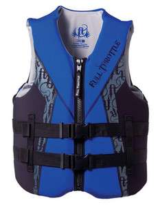 Full Throttle Mens L Blue Neoprene FlexBack Life Jacket Vest Part 