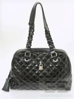 Marc Jacobs Black Patent Leather Karlie Quilted Bowler Bag  