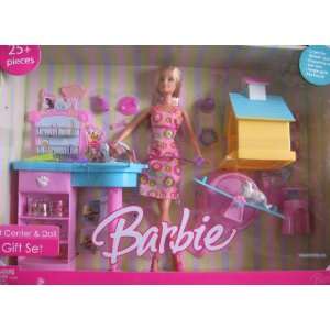 com Barbie Pet Center & Doll Gift Set 25+ Piece Playset w Barbie Doll 