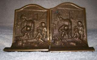 The Village Blacksmith Solid Bronze Bookends Book Ends  