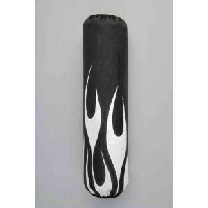   Front Shock Covers / Black with White Flame / pt # SMA SCVRR FL BB