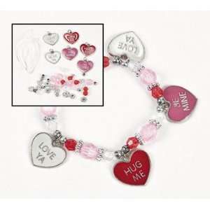  Beaded Conversation Heart Charm Bracelet Craft Kit   Beading & Bead 