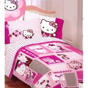 Hello Kitty Bedding Set Twin   Pink Comforter Sheets   Twin Bed 