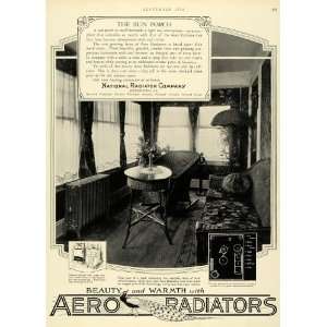 1926 Ad National Radiator Sun Porch Wicker Furniture Boilers Heating 