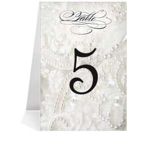  Wedding Table Number Cards   Wedding Dress Pearls #1 Thru 