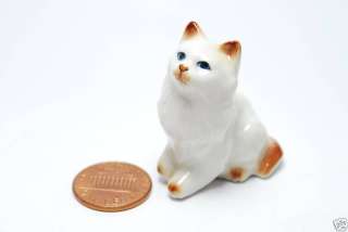 Miniature Ceramic Animal Persia Cat Figurine Statue Art  