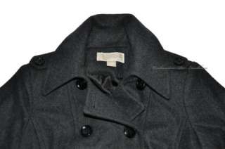   MICHAEL KORS Womens Wool Pea Winter Coat Charcoal GRAY Size Small S