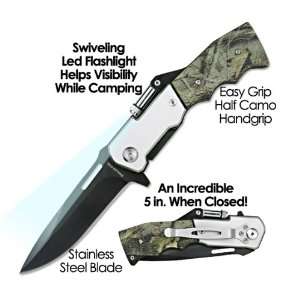    Stainless Steel Camping Knive With LED Light 