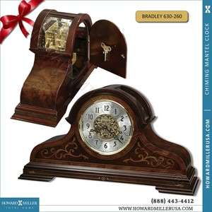   wound triple chiming Mantel Clock finished in cherry  BRADLEY  