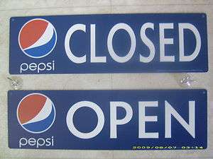 Pepsi  Cola Open/Closed Sign Plastic Reverseable Window Sign  