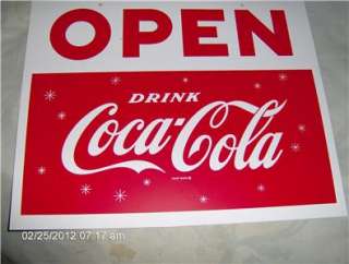COCA COLA OPEN/CLOSED SIGN FROM OLD STORED STOCK, MINT 1960S  