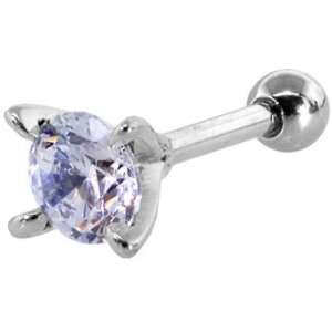     925 Sterling Silver TINY CZ Cartilage Piercing Earring: Jewelry