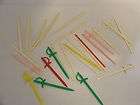 COLLECTIBLE LOT OF ASST COCKTAIL STIRRERS SPEAR SHAPE & SWORD SHAPE