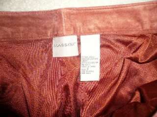 Womens Massini Rust Suede Leather Pants Size 8  