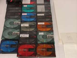   64 Sony Recordable 74 Minute Minidiscs Mini Discs New & Used/Recorded